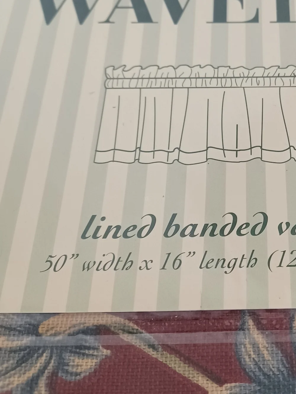 NIP Waverly Wailea Coast Lined Banded Valance - Pomegranate Burgundy 50x16